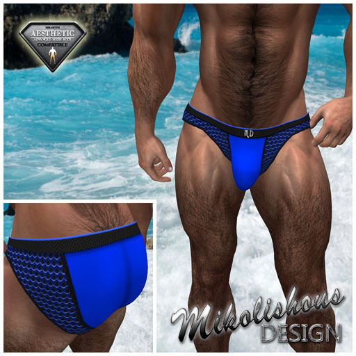Mesh Speedo - Blue/Black Mesh Swimsuit