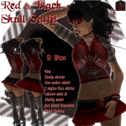 ~CB Red & Black Skull Outfift