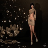 *GLITTER* ELLE GOWN & PANTS MESH PURE WHITE