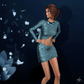 *GLITTER* ELLE GOWN & PANTS MESH PURE WHITE