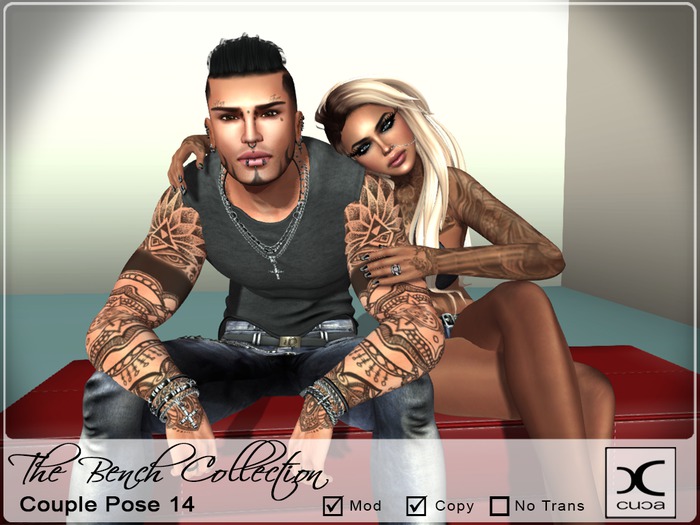 [..::CuCa Designs::..] The Bench Collection - Couple Pose 01