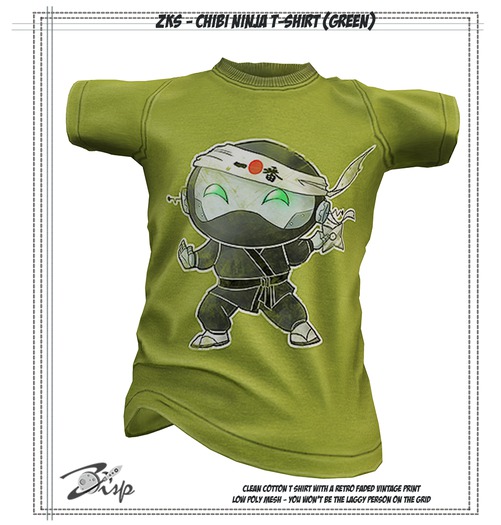 .:ZiSP:. ZKS T-Shirt Chibi Ninja (Green) KiDS Fitmesh SMB