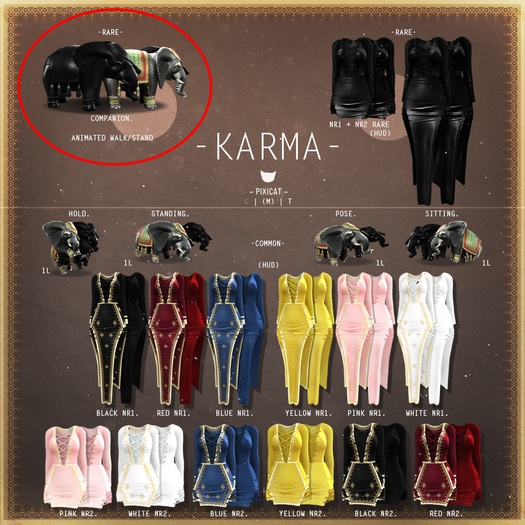 -Pixicat- Karma.Elephant (Companion) RARE