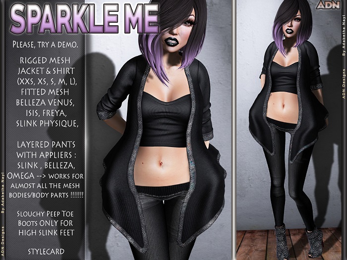 [ADN] SPARKLE ME (Animated glitter effect, SLINK Physique Belleza Venus isis freya)