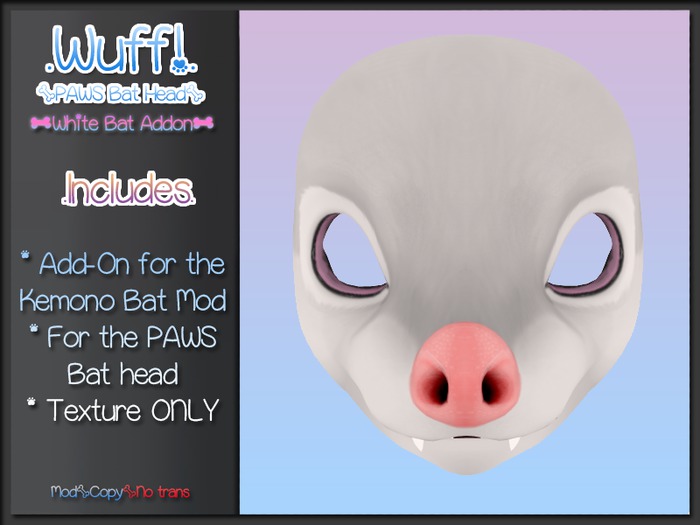 WUFF! - PAWS Bat Head texture - Black