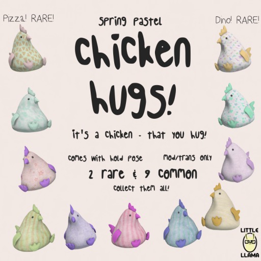 Little Llama - Chicken Hug - Green Stripes (BOXED)