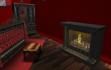 Akaesha's Black Fireplace with grill, crackling fire sound, beautiful glow