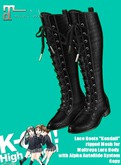 KO-H Lace Boots Kendall Maitreya Lara AutoHide - black-kroko