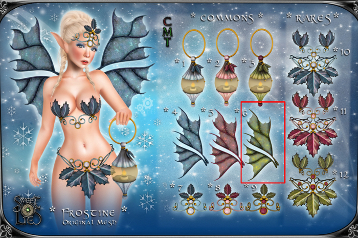 *SL* Frostine Green Wings *6 COMMON