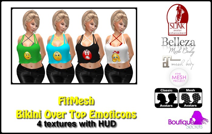 FitMesh Bikini Over Top Emoticons box