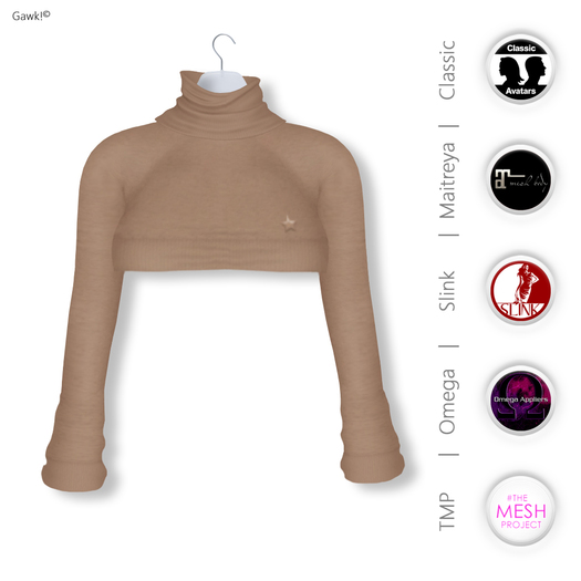 GAWK! Mocca Cozy Mini Sweatshirt | BoM & Appliers for Maitreya, Slink Physique, TMP & Omega System