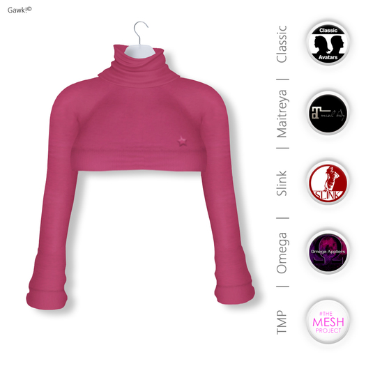 GAWK! Pink Cozy Mini Sweatshirt | BoM & Appliers for Maitreya, Slink Physique, TMP & Omega System