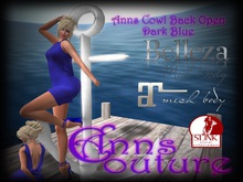 Anns - Cowl Back Dark Blue Dress
