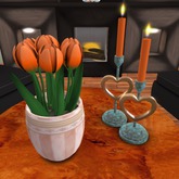 Latiwa's Orange Tulips in Victorian Vase