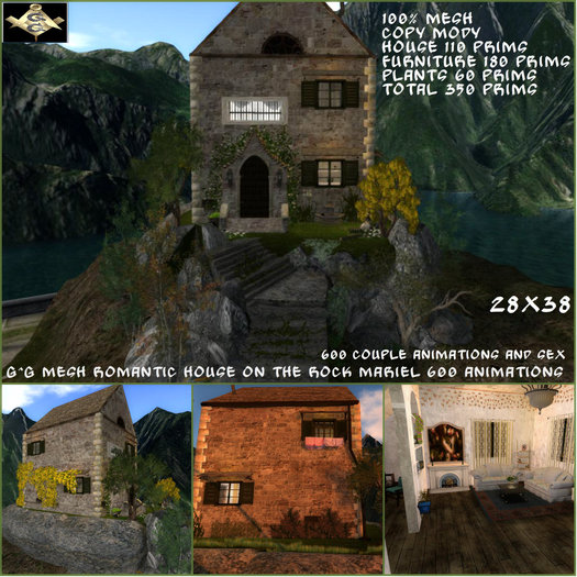 G^G mesh Romantic house on the rock mariel 600 animations