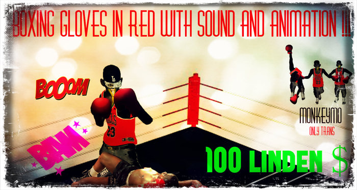 Boxing Gloves in Red with Sound and Animation !!!