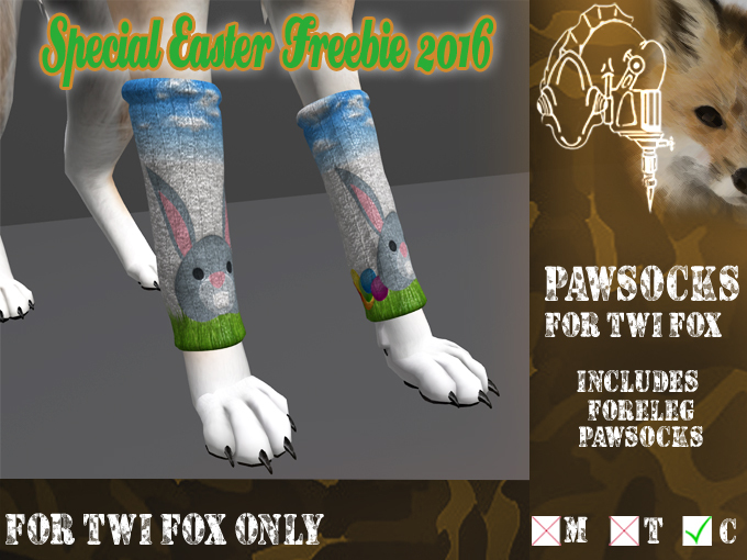 Second Life Marketplace - *CMFL* TWI FOX - Special Easter Pawsocks ...