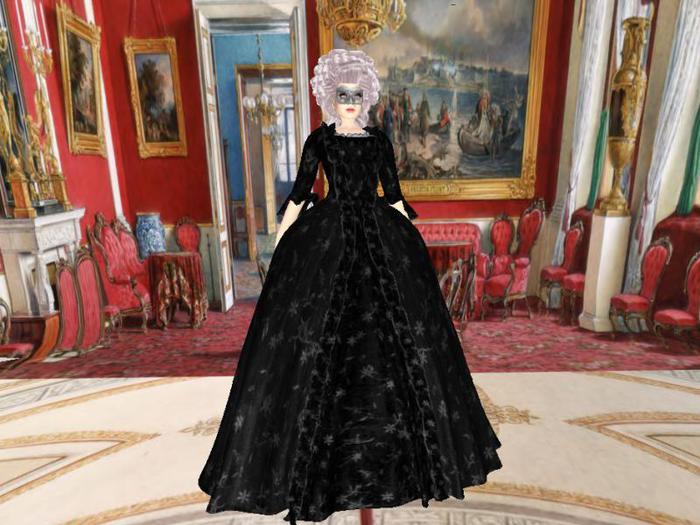 black and silver ball gown