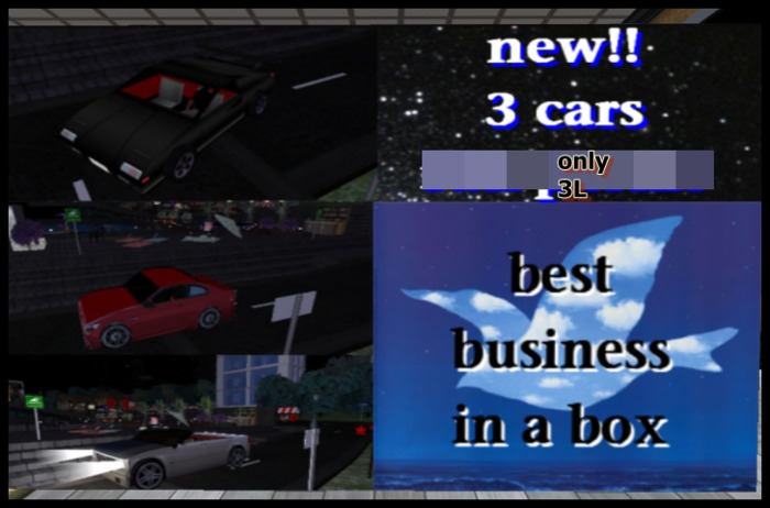 business in a box with 3 cars