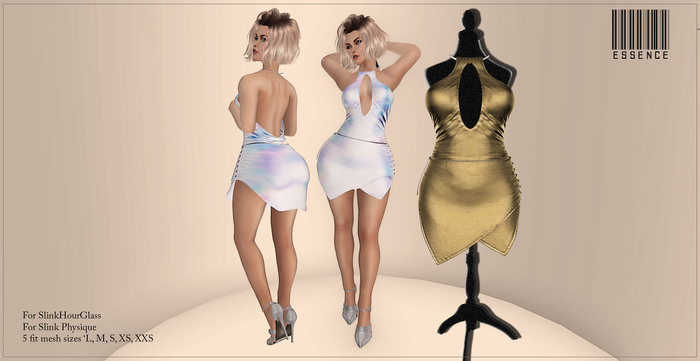 :ESSENCE: Fit Mesh Dress' GOLD