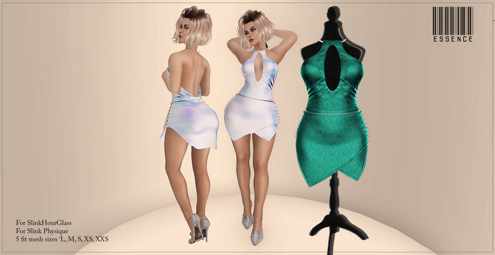:ESSENCE: Fit Mesh Dress' WHITE