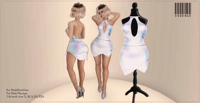 :ESSENCE: Fit Mesh Dress' WHITE