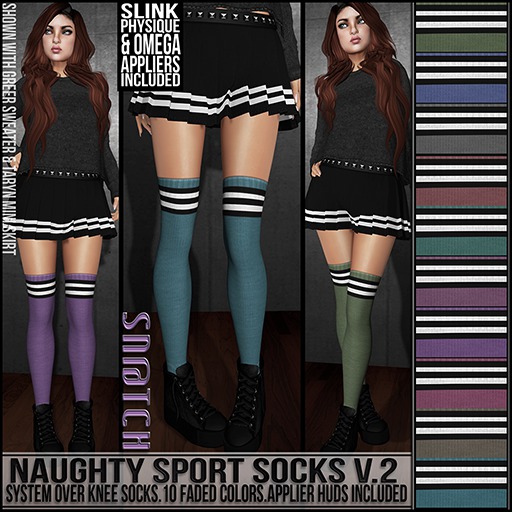 :::Sn@tch Naughty Sport Socks (FADED-All Colors):::