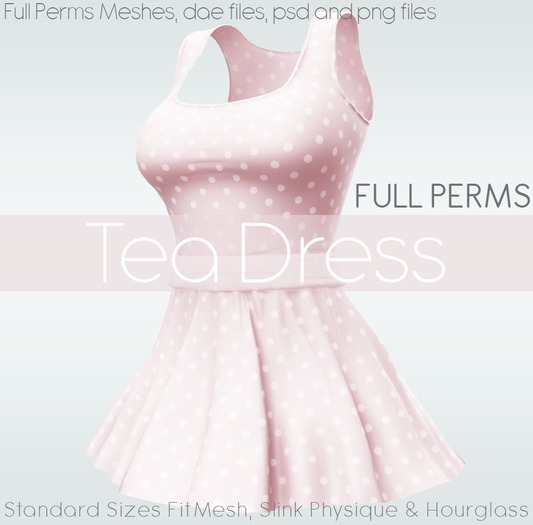 Full Perms Tea Dress - Dae, PSD, Maps, FBXs