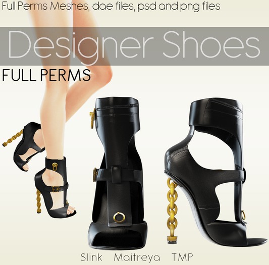 DESIGNER MESH SHOES FULL PERMS -  DAE, PSD, PNGs, Maps