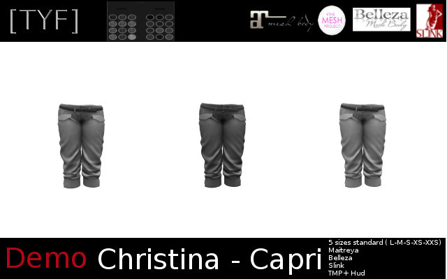 [TYF] Christina - TMP/Maitreya/Slink/Belleza - Hud demo