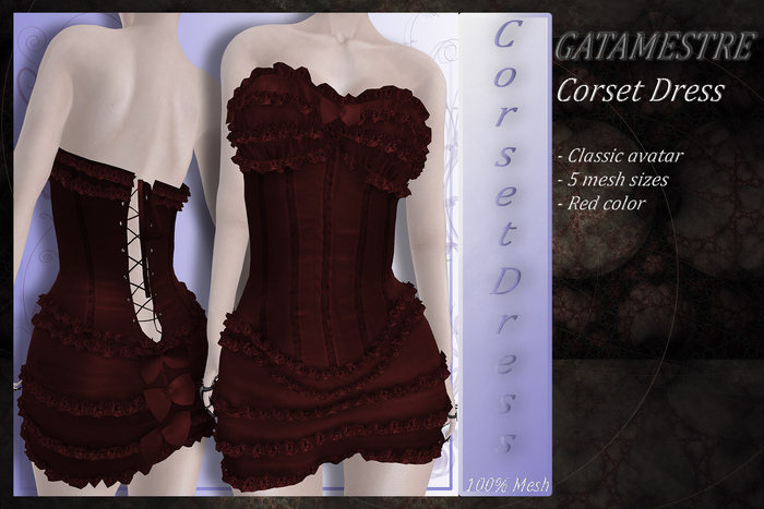 ::GATAMESTRE:: Mesh Corset Dress/Red