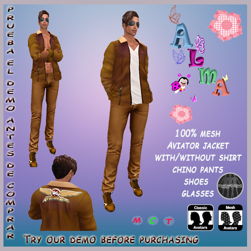 aviator jacket and chino pants CAMEL (wear)