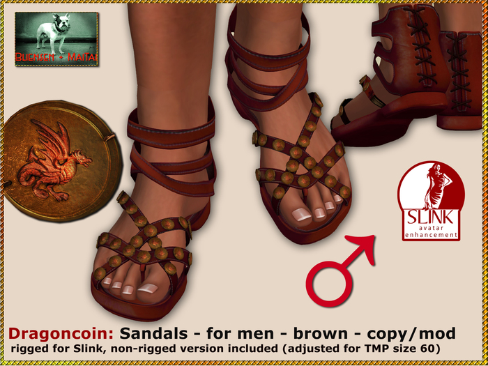 Bliensen + MaiTai - Dragoncoin - Sandals M - brown - for slink and tmp