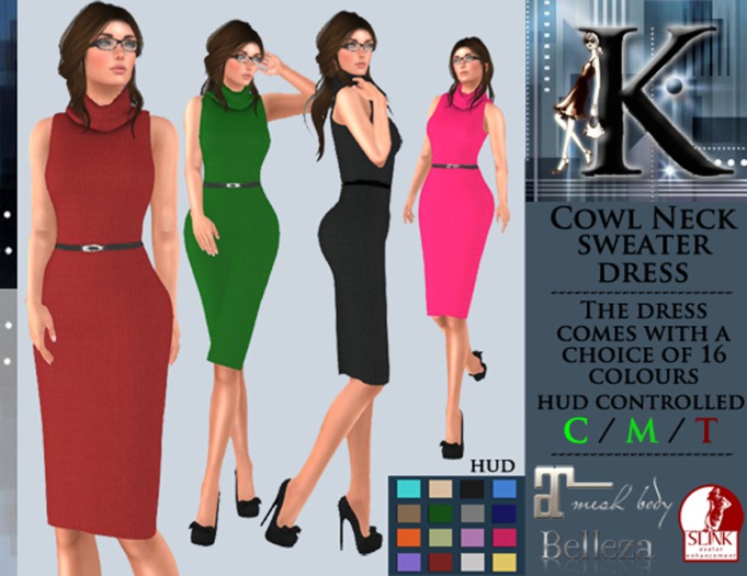 Keresma - Cowl Neck Sweater Dress