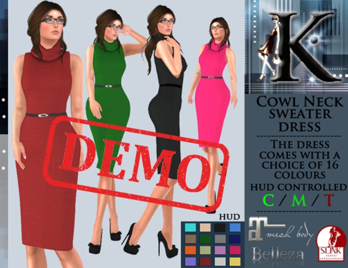 Keresma - Cowl neck sweater dress DEMO