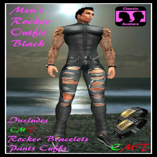 (LL) Mens Rocker Outfit Black