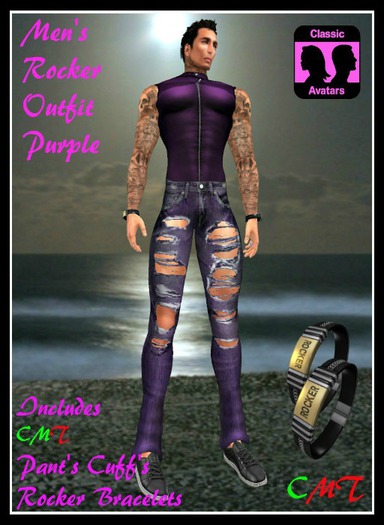 (LL) Mens Rocker Outfit Purple