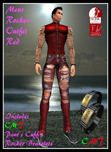 (LL) Mens Rocker Outfit Red (SLINK)