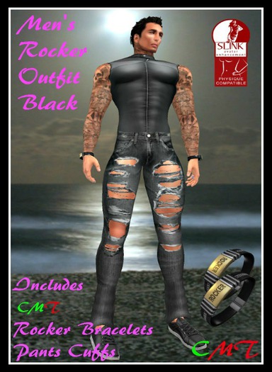 (LL) Mens Rocker Outfit Black (SLINK)