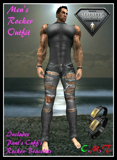 (LL) Mens Rocker Outfit Black (AESTHETIC)