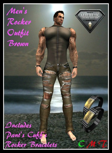 (LL) Mens Rocker Outfit Brown (AESTHETIC)