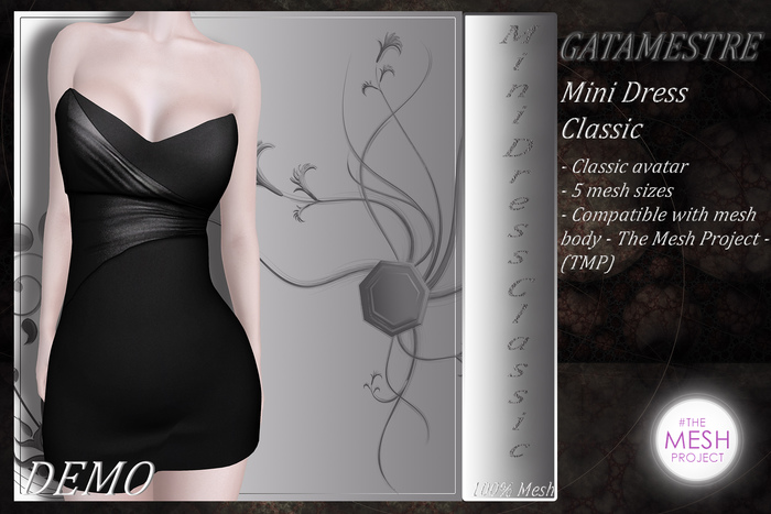 ::GATAMESTRE:: Mesh Mini Dress Classic - DEMO