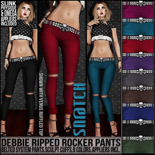 :::Sn@tch Debbie Ripped Rocker Pants (All Colors):::