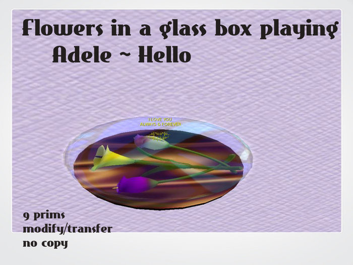 Rose in glass box Adele - Hello
