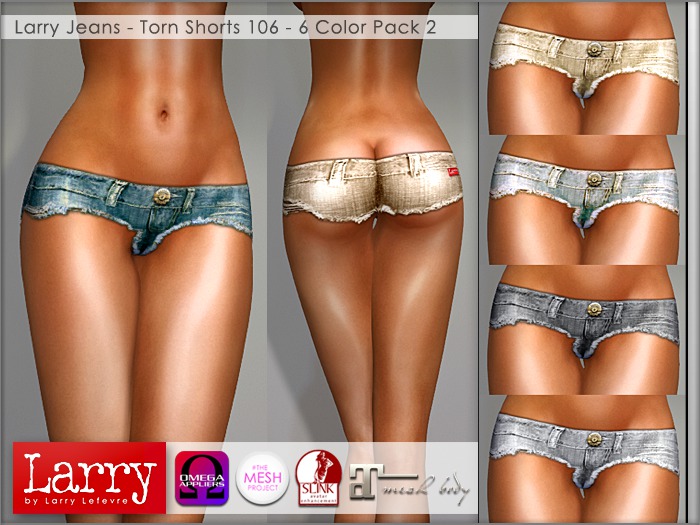 LARRY JEANS - 106 Torn Shorts - 6 Color Pack 2