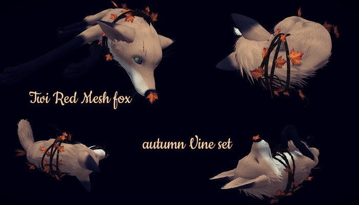(TC)Twi Red Fox Vines Necklace,Nose,body,leaves,
