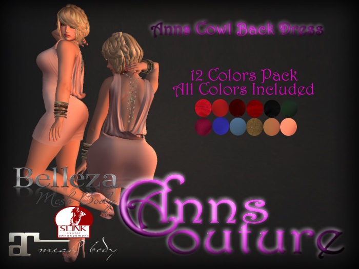 Anns - Cowl Back Open All Colors Package
