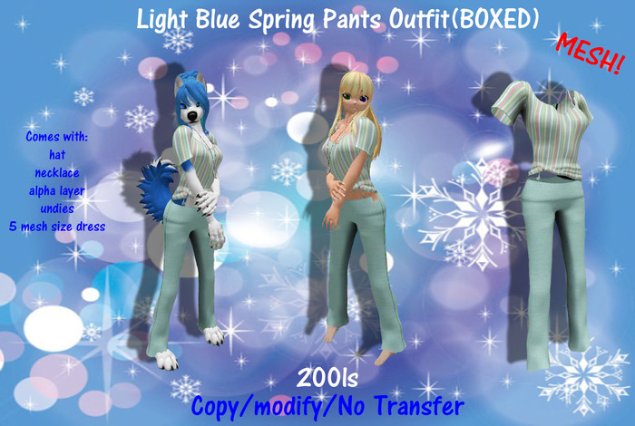Light Blue Spring Pants Outfit(BOXED)