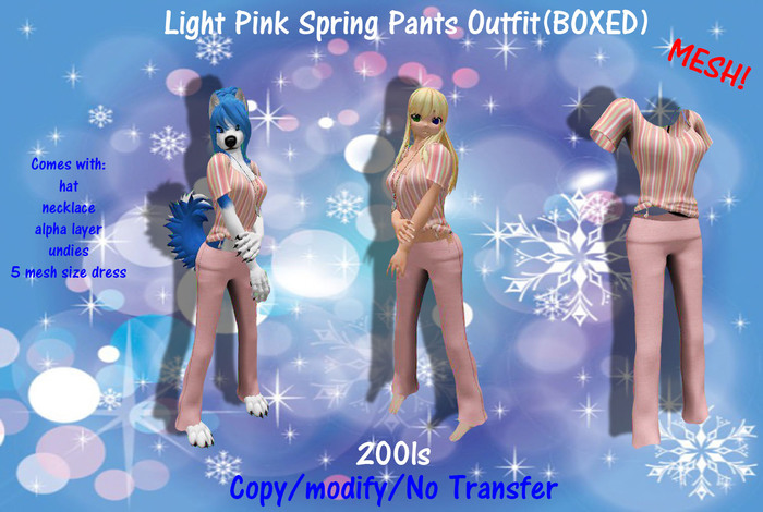 Light Pink Spring Pants Outfit(BOXED)