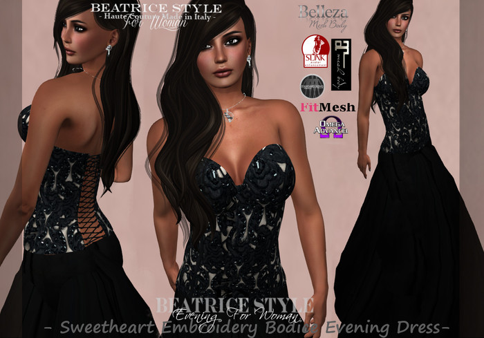 "BeatriceStyle" - Sweetheart Embroidery Bodice Evening Dress
